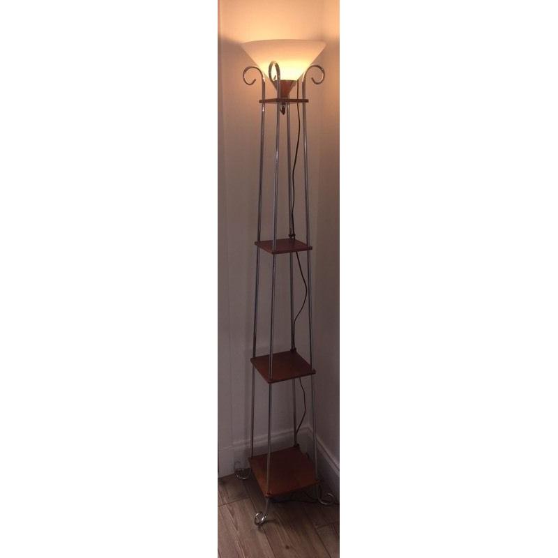 Floor lamp with display shelves - great condition