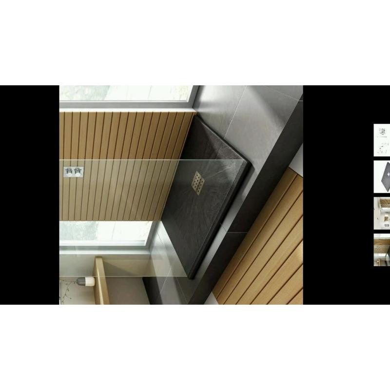 Black slate shower tray 1200×800