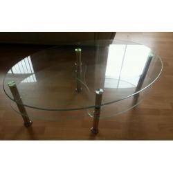 Glass tv unit & glass coffee table
