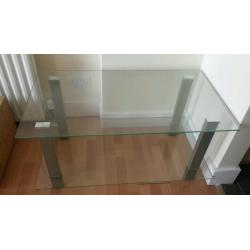 Glass tv unit & glass coffee table