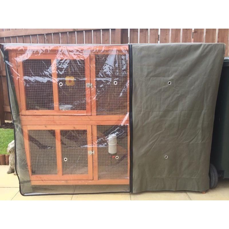 Rabbit Hutch & Waterproof Cover (Pets at Home)