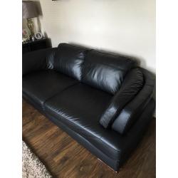 Black leather suite 3 seater & 1 seater