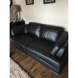 Black leather suite 3 seater & 1 seater