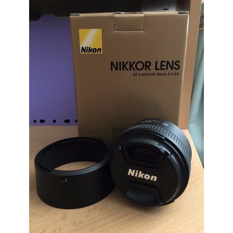 Nikon Nikkor 50mm f/1.8 with lens hood