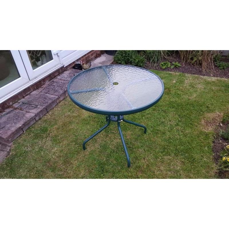 Glass Top Table W 31" H 28"