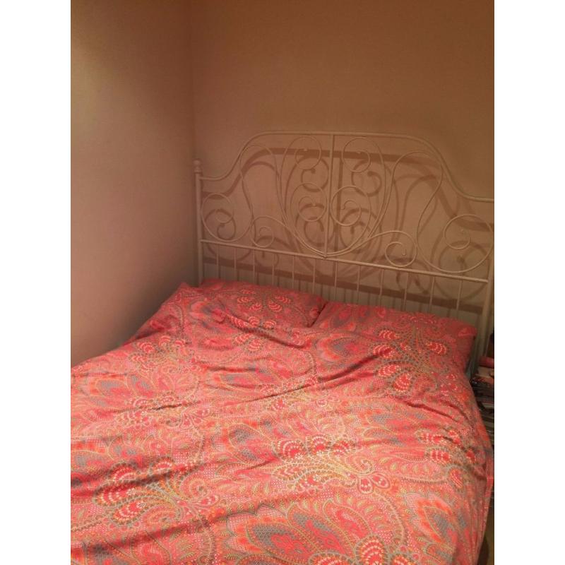 Ikea White Double Bed Less Than a Year Old