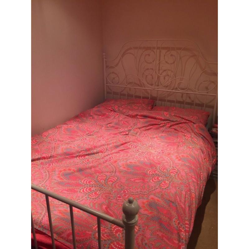 Ikea White Double Bed Less Than a Year Old
