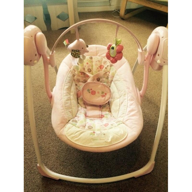 Pink bright stars baby rocker / swing