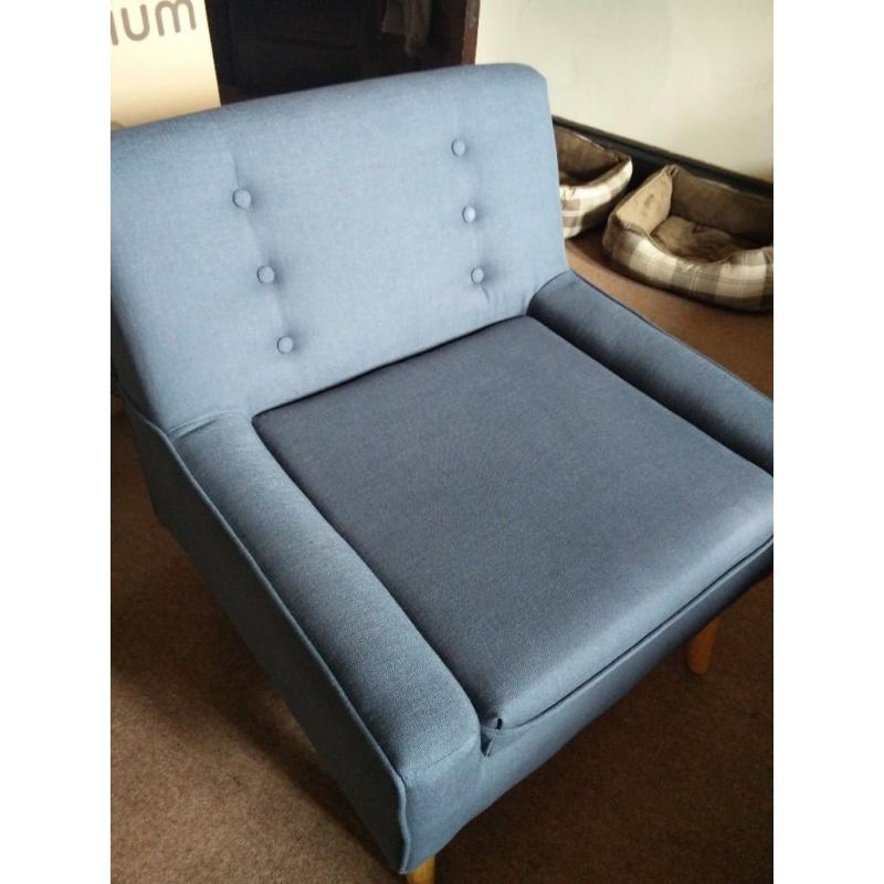 Mid century style blue armchair(s)