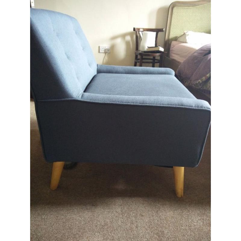 Mid century style blue armchair(s)