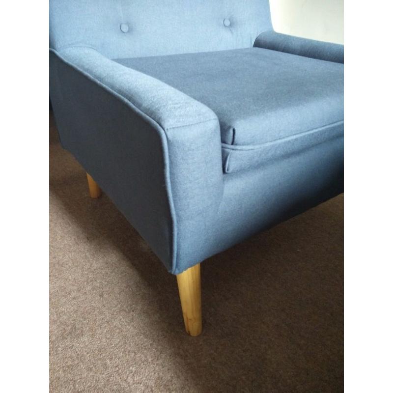 Mid century style blue armchair(s)