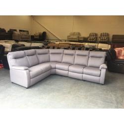 Ex-display Jemima grey fabric corner sofa with one electric recliner seat