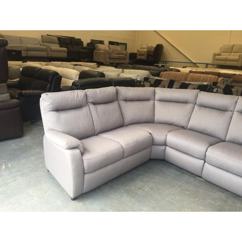 Ex-display Jemima grey fabric corner sofa with one electric recliner seat