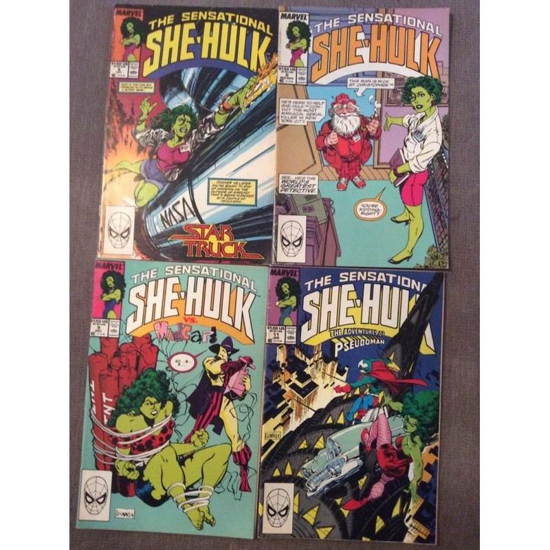 Set of 4 marvel comics the sensational she hulk 1980s