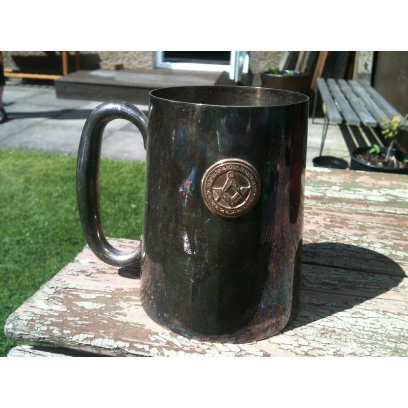 FREEMASONS TANKARD, 1 Pint EPNS Silver-Plate