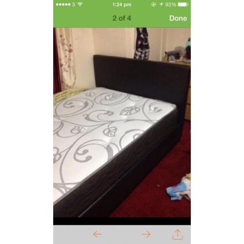 Black queen size bed frame