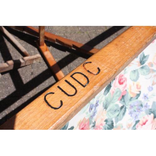 Vintage Deckchairs. Covered in Sanderson Floral Fabric. Ex-council beach deckchairs.