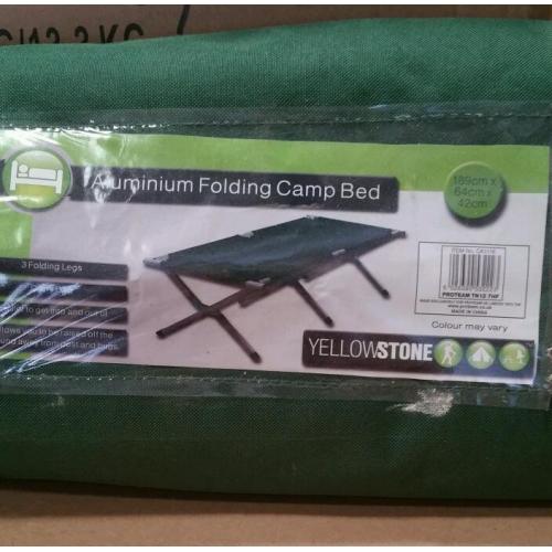 Aliminium folding camp bed
