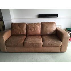 Free brown leather sofa