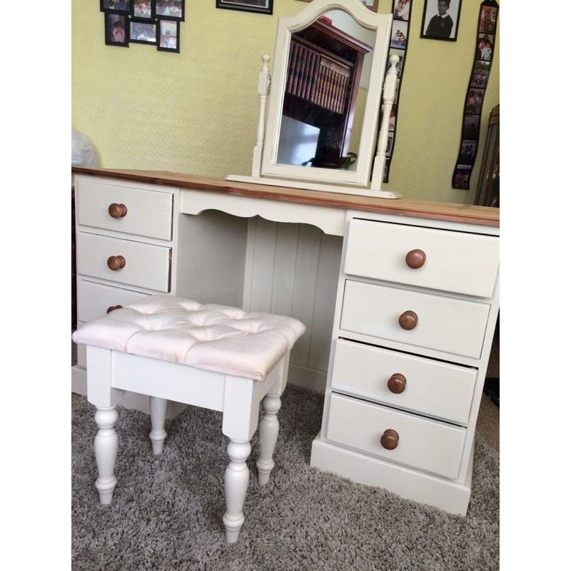 Refurbished Solid Pine Dressing Table Set (Free Delivery)