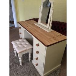 Refurbished Solid Pine Dressing Table Set (Free Delivery)