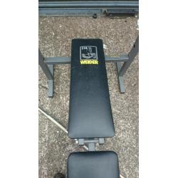 Weight lifting bench and two bars