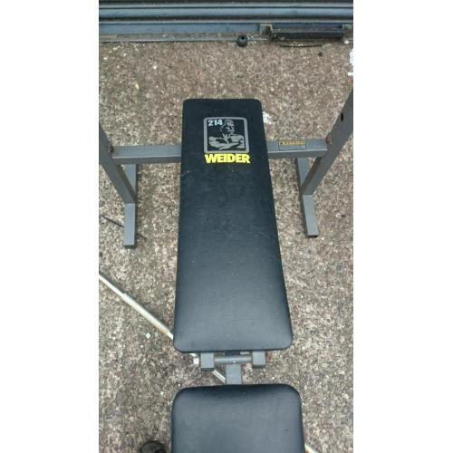 Weight lifting bench and two bars