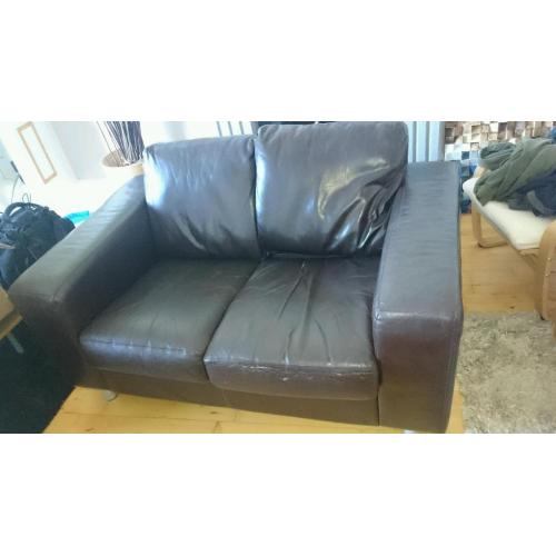 Leather three piece suite