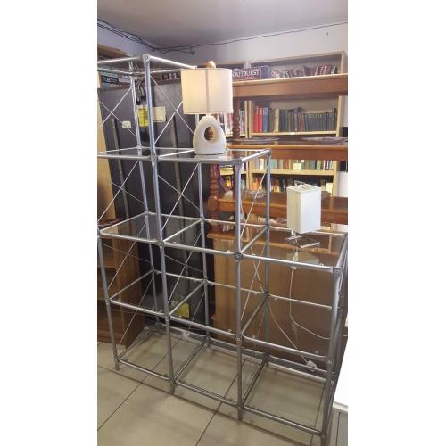 IKEA Laksvik Glass and Metal Cube Step Shelves