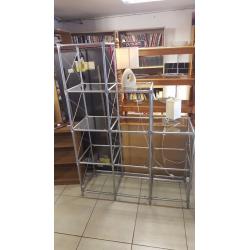 IKEA Laksvik Glass and Metal Cube Step Shelves