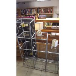 IKEA Laksvik Glass and Metal Cube Step Shelves