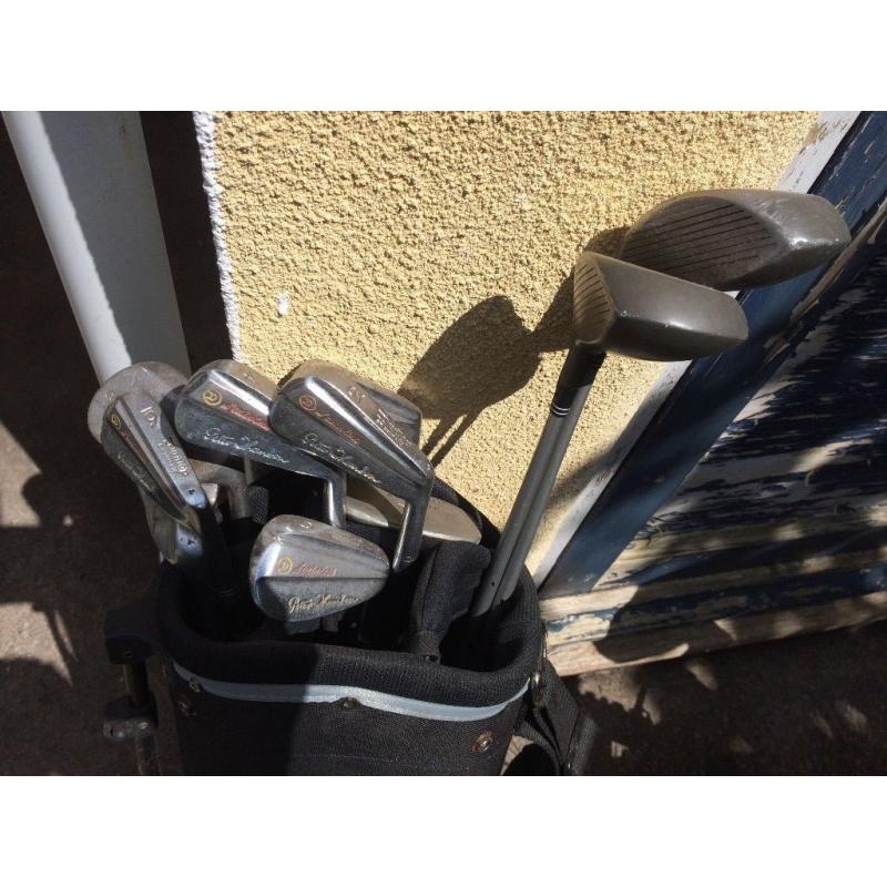 full set dunlop golf clubs and bag and trolley