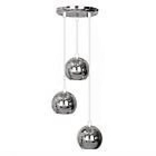 Modern 3 Way Ceiling Pendant Cluster Light Fitting Lights - Chrome Finish (2 For Sale)