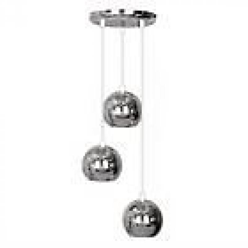 Modern 3 Way Ceiling Pendant Cluster Light Fitting Lights - Chrome Finish (2 For Sale)