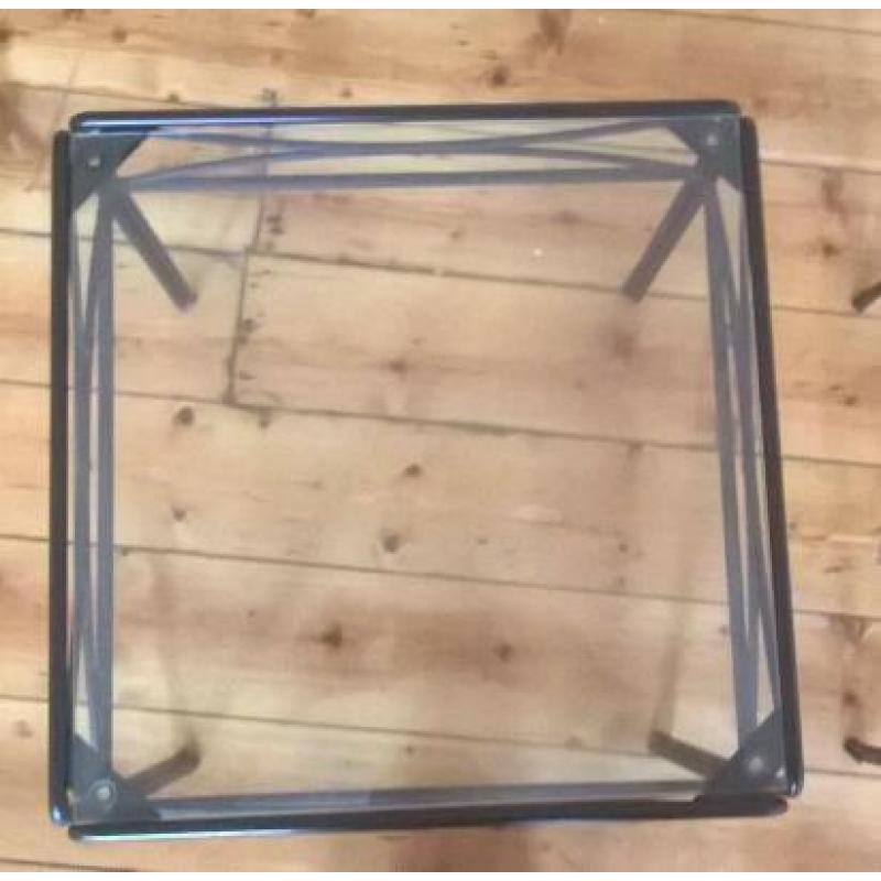 Glass and metal side tables