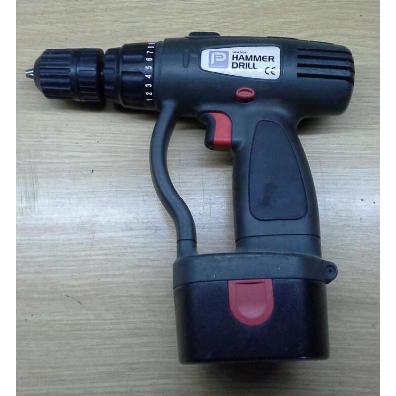 14.4v hammer drill + 2 batteries