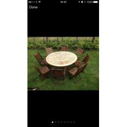 Table and chairs garden set wood
