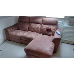 Right Corner Electric Recline Leather Couch