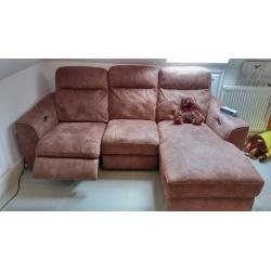 Right Corner Electric Recline Leather Couch