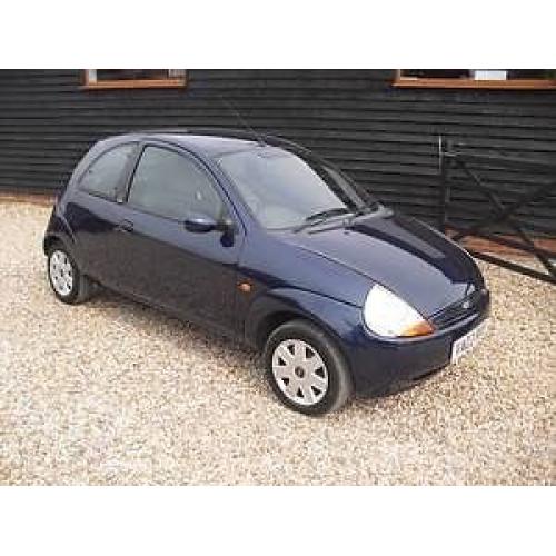 Dark blue Ford Ka mot