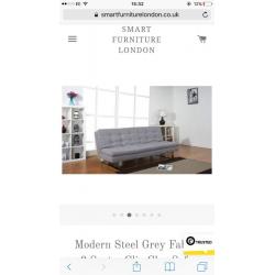 Grey 3 Seater Clic Clac Sofa Bed