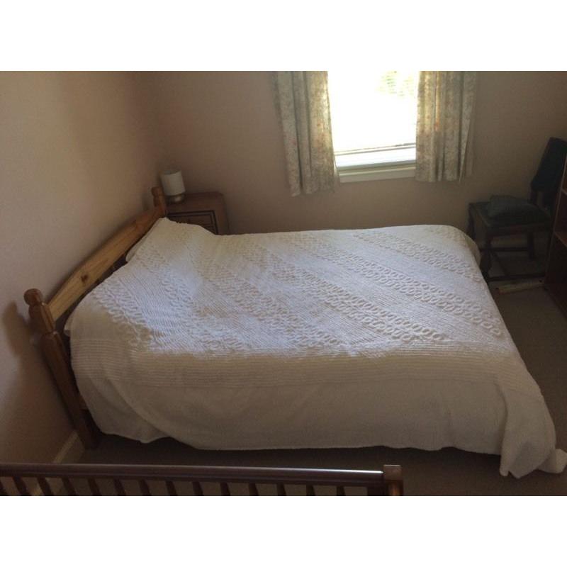 Pine double bed and free mattress