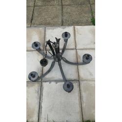 METAL STEEL BLACK CHANDELIER GOTHIC WROUGHT IRON