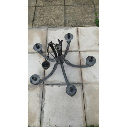 METAL STEEL BLACK CHANDELIER GOTHIC WROUGHT IRON
