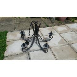 METAL STEEL BLACK CHANDELIER GOTHIC WROUGHT IRON