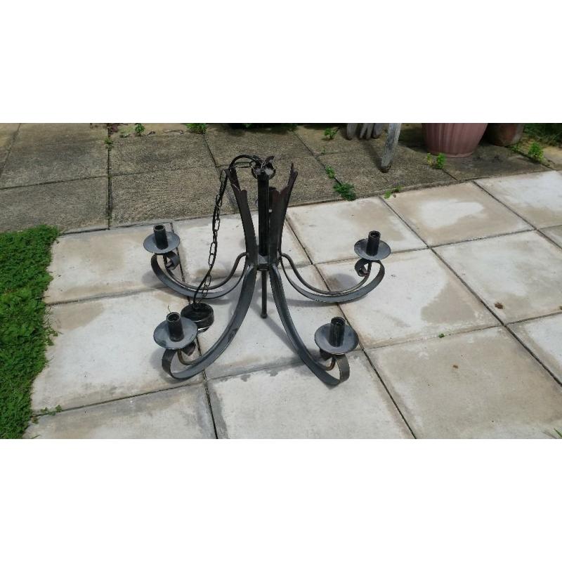 METAL STEEL BLACK CHANDELIER GOTHIC WROUGHT IRON