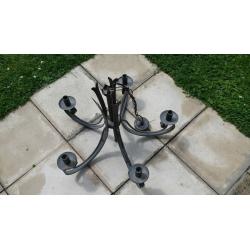 METAL STEEL BLACK CHANDELIER GOTHIC WROUGHT IRON