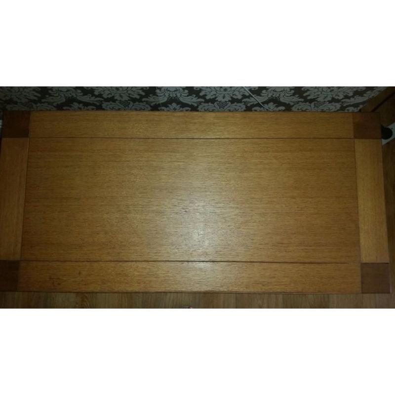 Solid oak Morris furnishing console tv unit