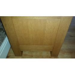 Solid oak Morris furnishing console tv unit