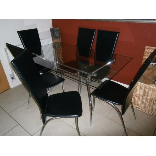 DINING TABLE AND 6 CHAIRS